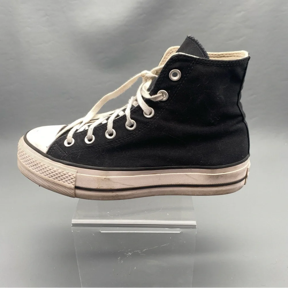 Converse All Star Chuck Taylor High Top Black Sneakers Sz Women 8 - Picture 5 of 10